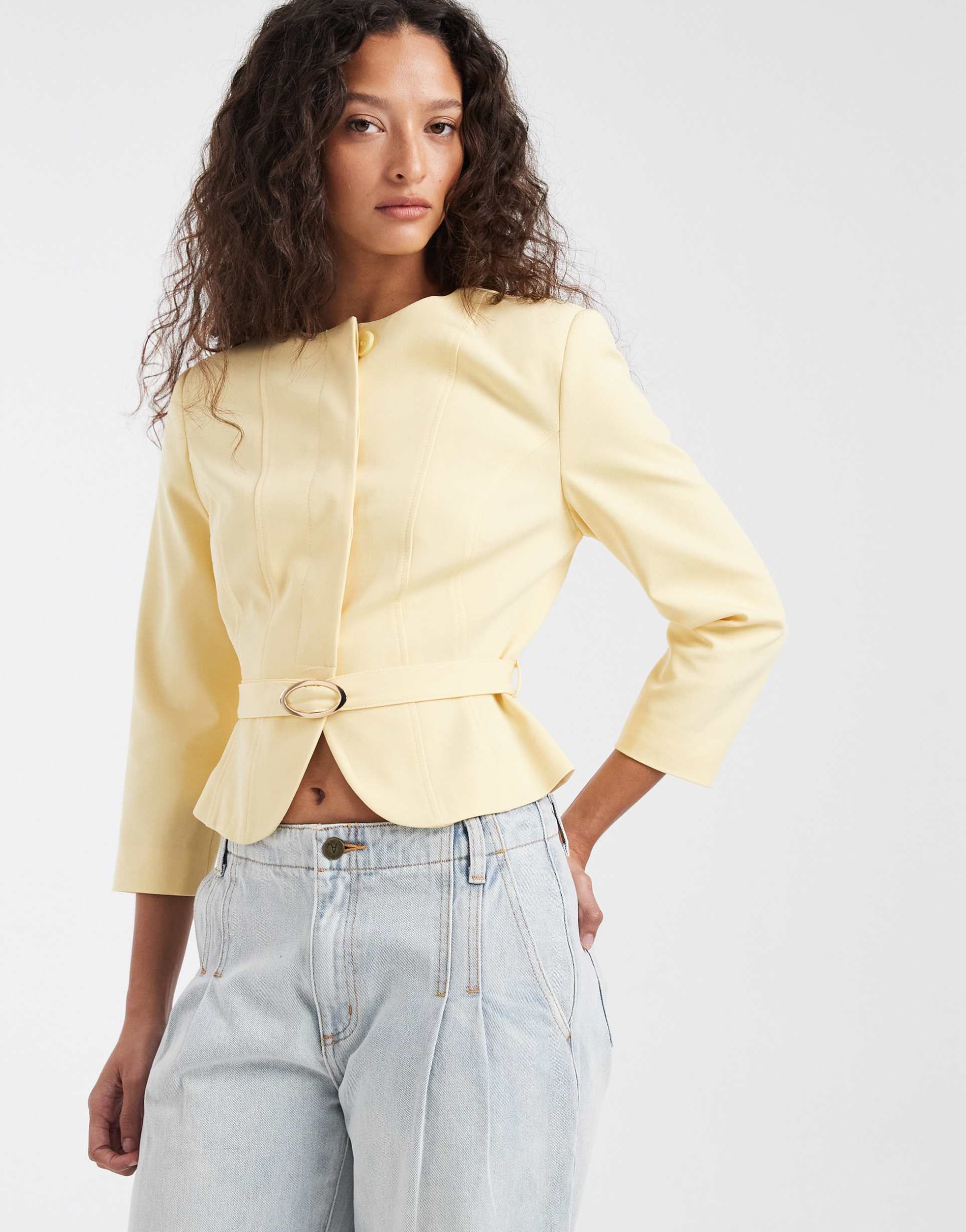 asos design neat fit rounded shoulder blazer