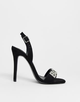 black slingback high heels