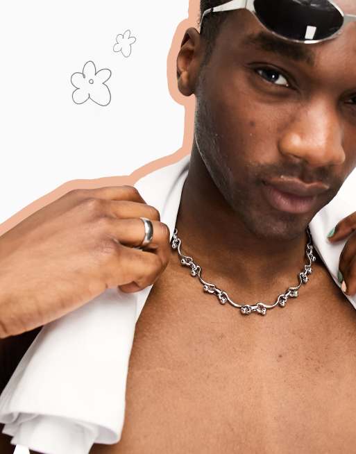 Mens silver deals chain asos