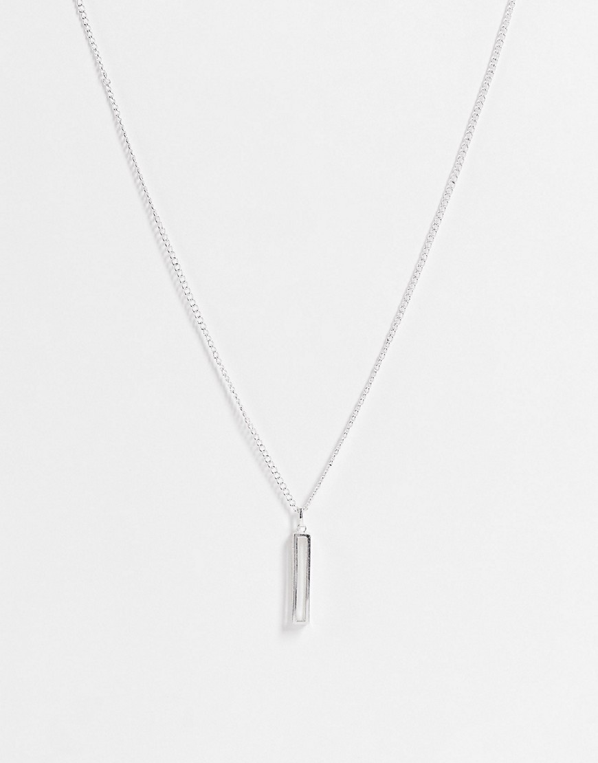 ASOS DESIGN neckchain with bar pendant in silver tone