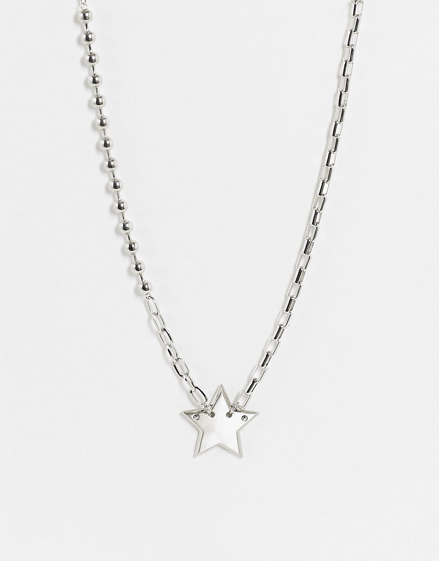 ASOS DESIGN neckchain with vintage star pendant and screw detail-Multi