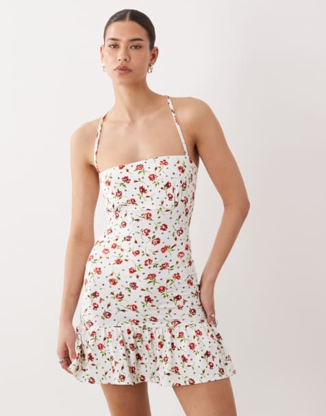 ASOS DESIGN – Neckholder-Minikleid mit verdrehter Rückseite - view 1