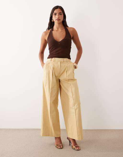 ASOS DESIGN – Neckholder-Oberteil aus transparentem Netzstoff in Schoko-Schwarz, 3 von 4