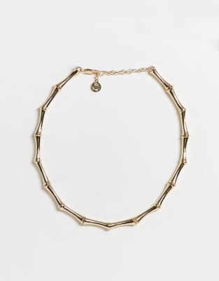 ASOS DESIGN  Guldfärgat halsband i bambu Guld