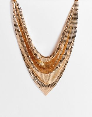 ASOS DESIGN necklace in chainmail bandana design in gold tone