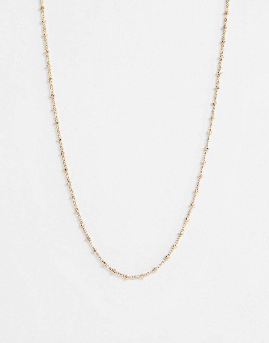ASOS DESIGN necklace in dot dash chain in gold tone