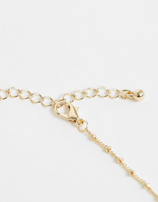 ASOS DESIGN necklace in dot dash chain in gold tone, 4 of 4