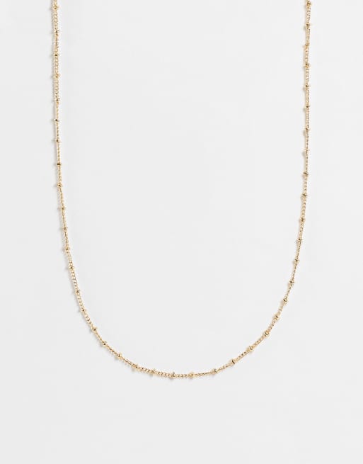 ASOS DESIGN necklace in dot dash chain in gold tone
