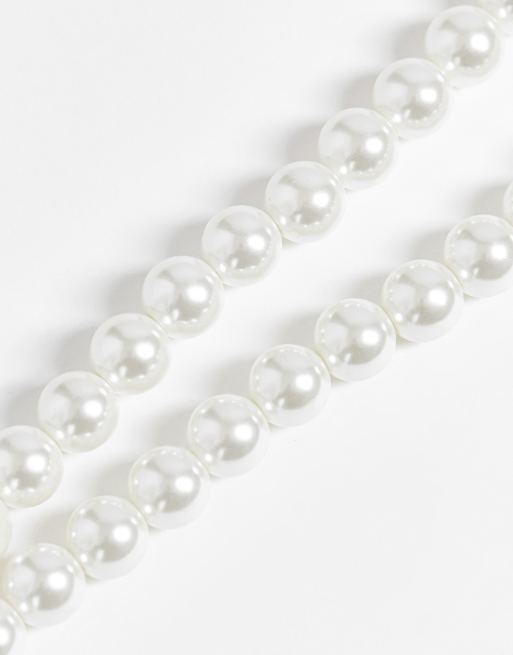 ASOS DESIGN choker necklace in graduating faux pearls