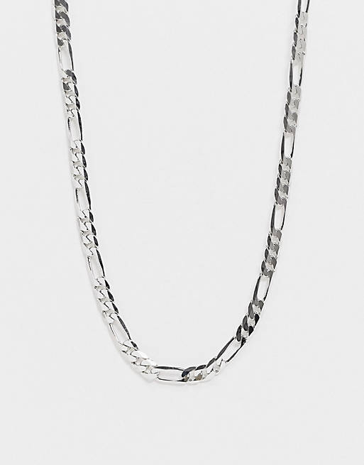 ASOS DESIGN necklace in figaro chain in silver tone