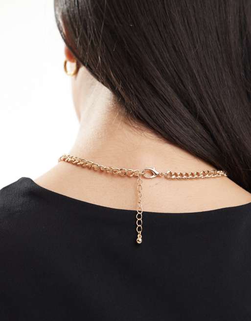 ASOS DESIGN necklace with charm pendant detail in gold tone, 3 of 3