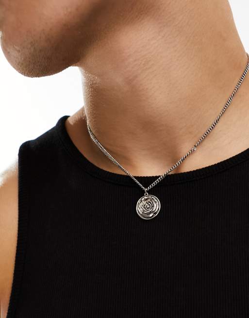 Burnished Silver Coin Necklace