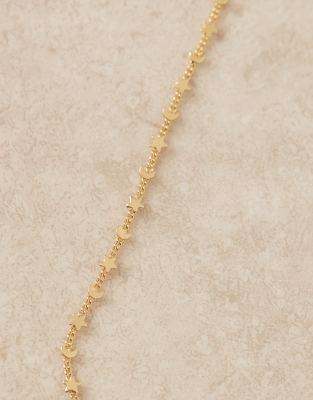 Asos Design Necklace With Dainty Moon And Star Detail In Black