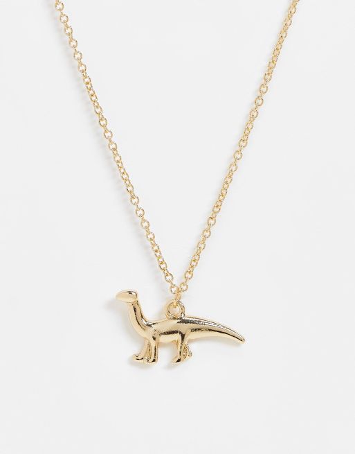 Gold on sale dinosaur pendant