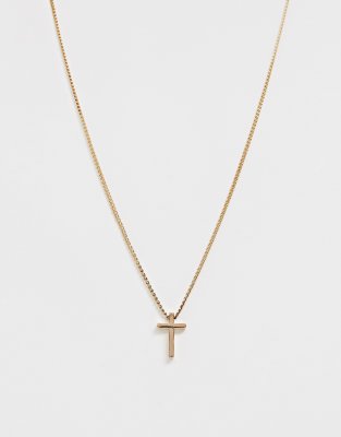 ASOS DESIGN necklace with ditsy cross in gold tone - ASOS Price Checker