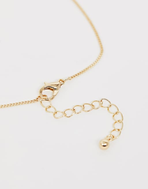 ASOS DESIGN necklace with ditsy cross in gold  , 4 of 4