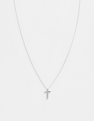 ASOS DESIGN necklace with ditsy cross in silver tone - ASOS Price Checker