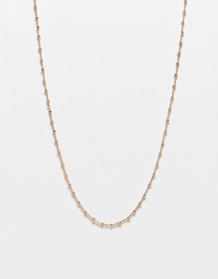 Asos Design Necklace With Dot Dash Design In Gold Tone In Silver