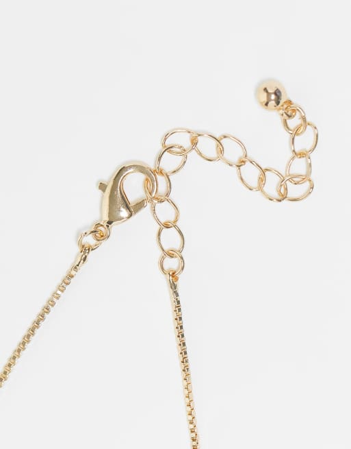 ASOS DESIGN necklace with enamel heart pendant in gold tone, 4 of 4