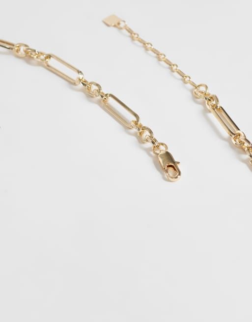 ASOS DESIGN necklace with faux pearl drop detail in gold tone, 3 of 4