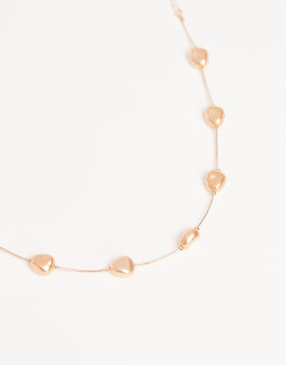 Asos Design Necklace With Faux Pearl In Neutral