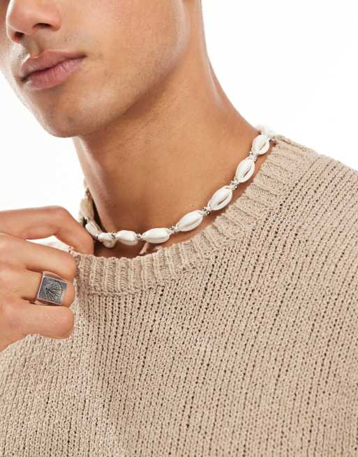  ASOS DESIGN necklace with faux shells in neutral 