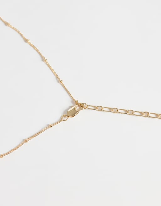 ASOS DESIGN necklace with fine chain and flower pendant in gold tone, 3 of 4