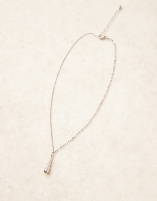 Asos Design Necklace With Minimalist Pendant In Silver