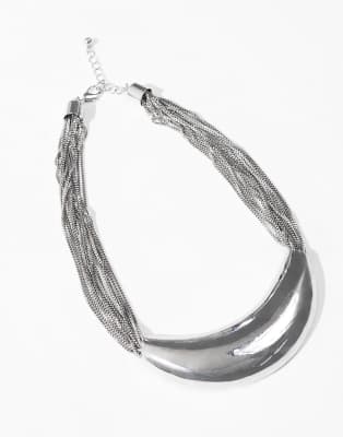 ASOS DESIGN NECKLACE WITH MIXED TORQUE AND CHAIN DETAIL 