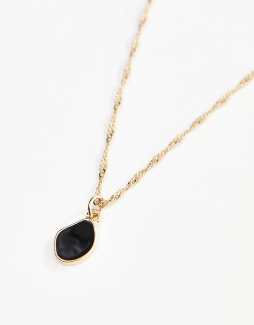 ASOS Ditsy Neckchain In Black String With Tooth Pendant