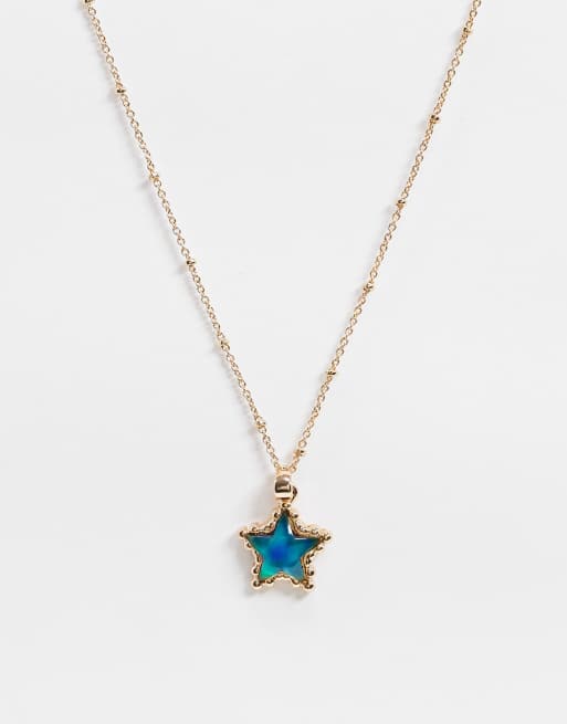 ASOS DESIGN necklace with mood star pendant in gold tone | ASOS