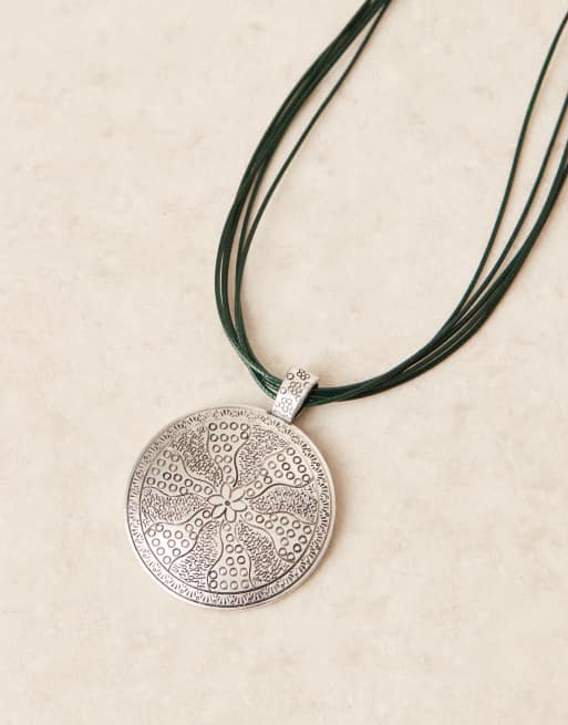 ASOS DESIGN necklace with multi rope detail in silver tone, 2 of 3