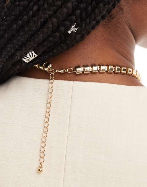 ASOS DESIGN necklace with pull through snake design in gold tone | ASOS
