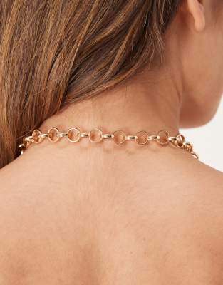 Asos Design Necklace With T-bar Detail And Embellished Seahorse Pendant-gold