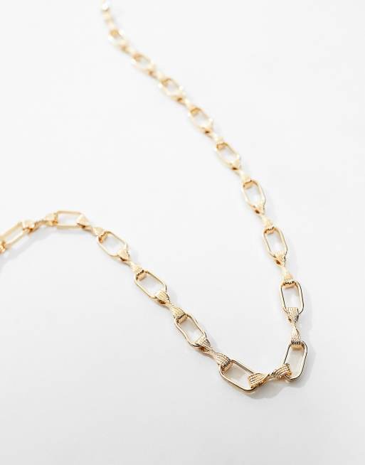 ASOS DESIGN necklace with vintage style twist detail in gold tone