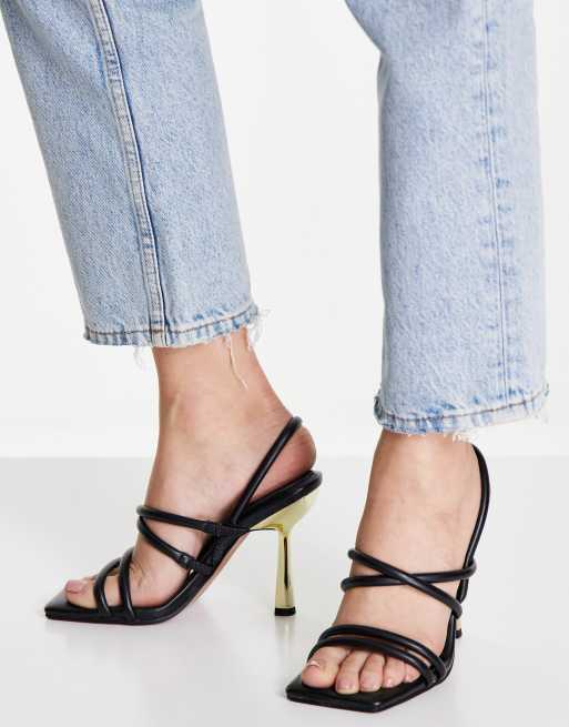 ASOS DESIGN - Neither - Sandalen met hak en dunne bandjes in zwart 