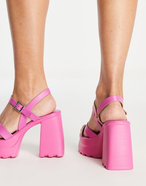 Pink platform sandals store uk