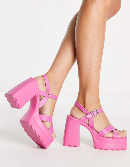 ASOS Ferris Chunky Toe Thong Sandals in Pink