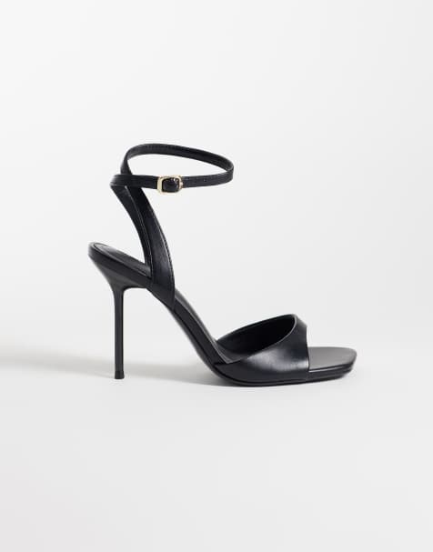ASOS DESIGN Nemi barely there heeled sandals in black - view 1