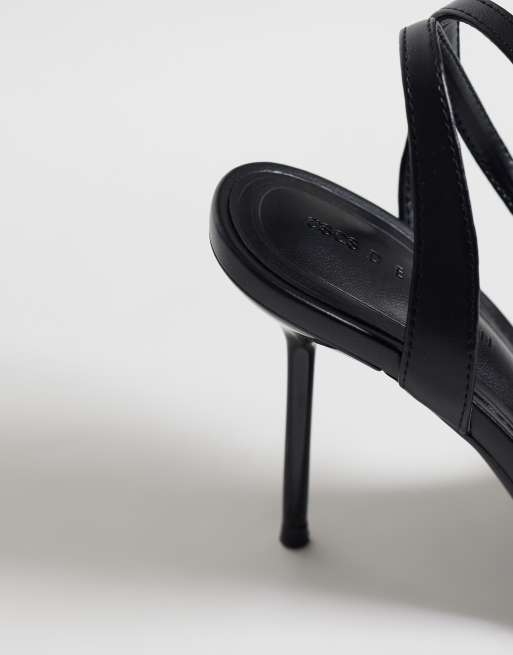 ASOS DESIGN Nemi barely there heeled sandals in black, 3 of 4