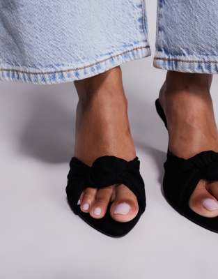 Asos Design Nemo Knotted Detail High Heeled Mules In Black