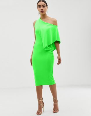 asos design bonded geometric lace midi dress