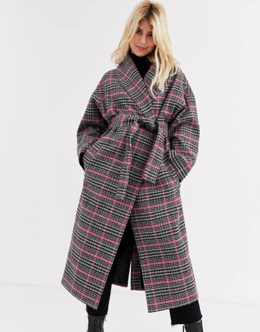 Asos houndstooth hot sale coat