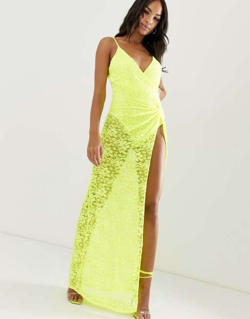 Asos neon yellow outlet dress