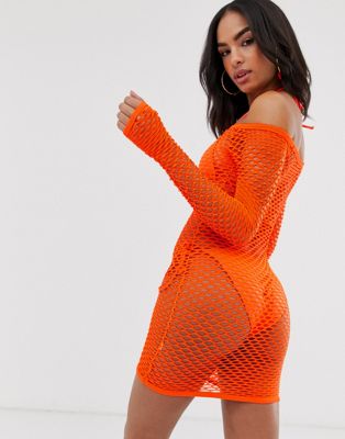 orange cover up dress