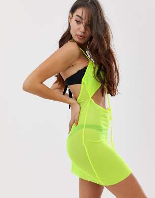 asos neon yellow dress