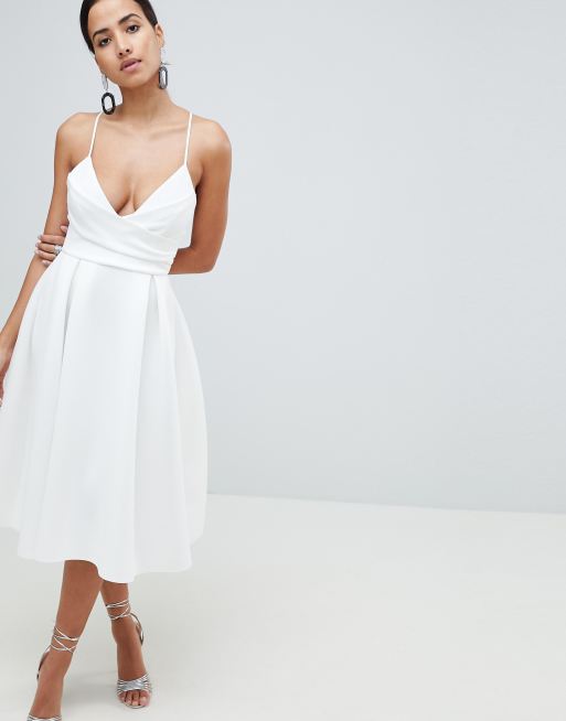 Asos Design Neopren Abendkleid In Midilange Mit Camisole Oberteil Asos