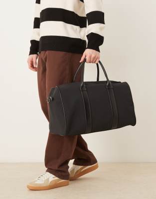 ASOS DESIGN neoprene smart holdall weekend bag in black