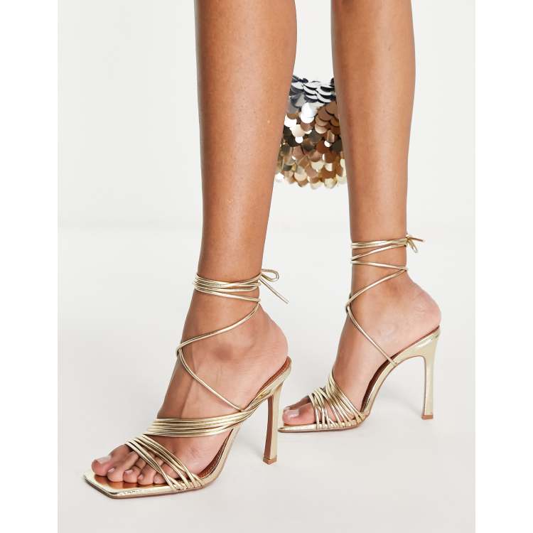 Strappy shop champagne heels