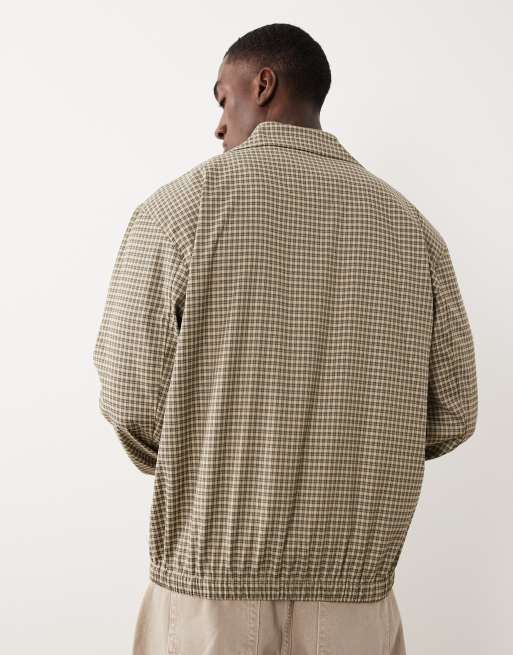 ASOS DESIGN - Net geruit Harrington jack in bruin, 3 van 5